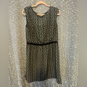 Loft sleeveless dress with leaf pattern